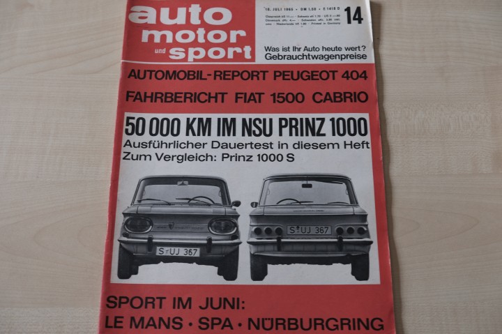 Deckblatt Auto Motor und Sport (14/1965)
